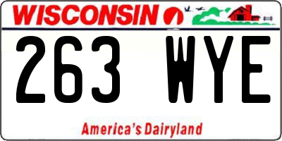 WI license plate 263WYE