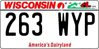 WI license plate 263WYP