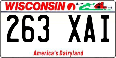 WI license plate 263XAI
