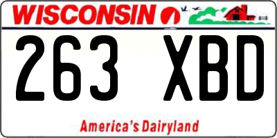 WI license plate 263XBD