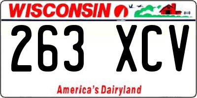 WI license plate 263XCV