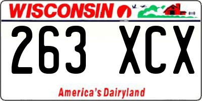 WI license plate 263XCX