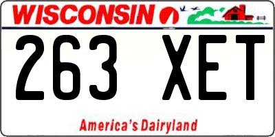 WI license plate 263XET