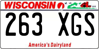 WI license plate 263XGS