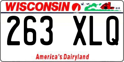 WI license plate 263XLQ