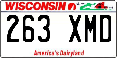 WI license plate 263XMD