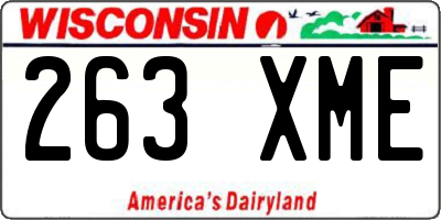 WI license plate 263XME