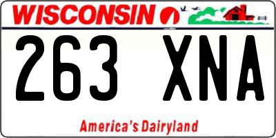 WI license plate 263XNA