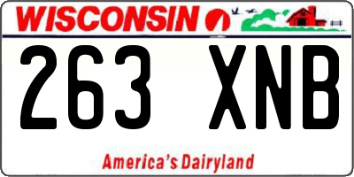WI license plate 263XNB