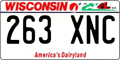 WI license plate 263XNC