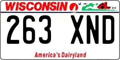 WI license plate 263XND