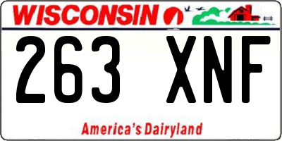 WI license plate 263XNF