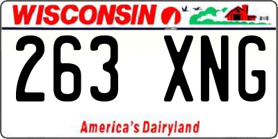 WI license plate 263XNG