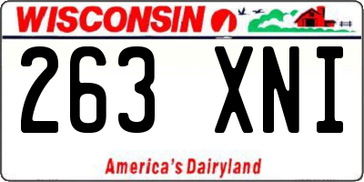 WI license plate 263XNI