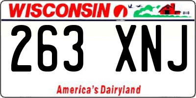 WI license plate 263XNJ