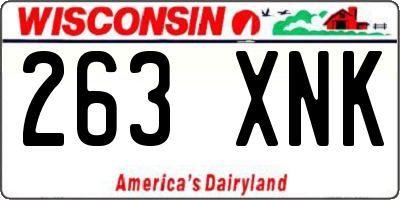 WI license plate 263XNK
