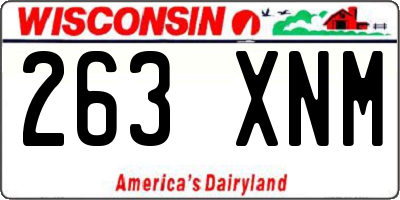 WI license plate 263XNM