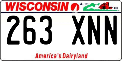 WI license plate 263XNN
