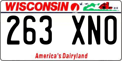 WI license plate 263XNO