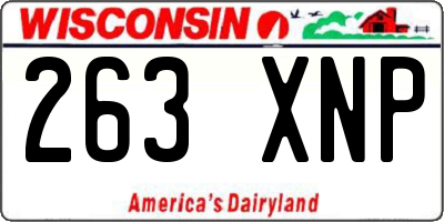 WI license plate 263XNP