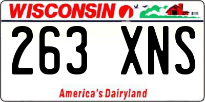 WI license plate 263XNS