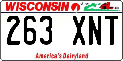 WI license plate 263XNT