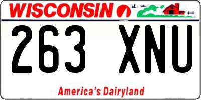 WI license plate 263XNU