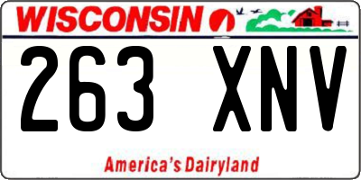 WI license plate 263XNV