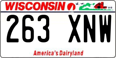 WI license plate 263XNW