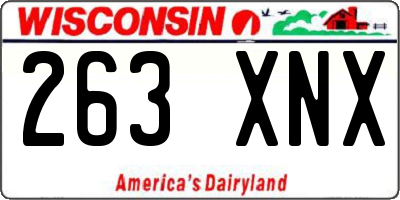 WI license plate 263XNX