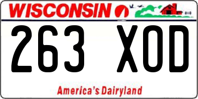 WI license plate 263XOD