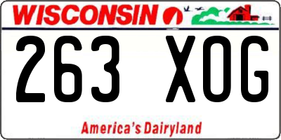 WI license plate 263XOG