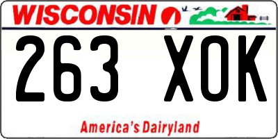 WI license plate 263XOK