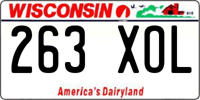 WI license plate 263XOL