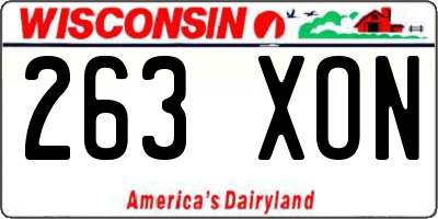 WI license plate 263XON