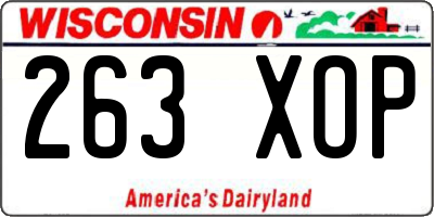 WI license plate 263XOP