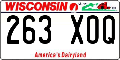 WI license plate 263XOQ