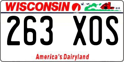 WI license plate 263XOS