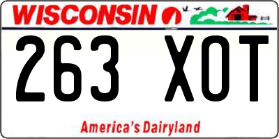 WI license plate 263XOT