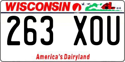 WI license plate 263XOU