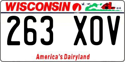 WI license plate 263XOV