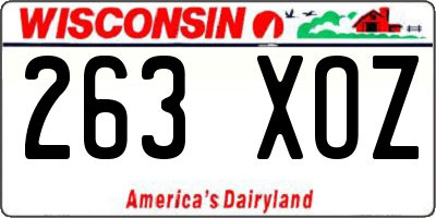 WI license plate 263XOZ
