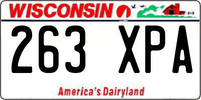 WI license plate 263XPA