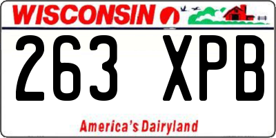 WI license plate 263XPB