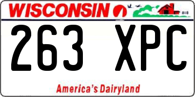 WI license plate 263XPC
