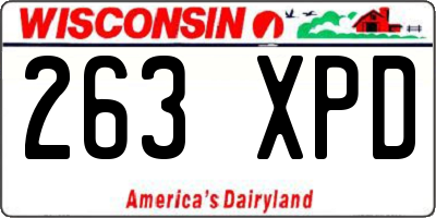 WI license plate 263XPD