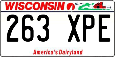 WI license plate 263XPE