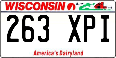 WI license plate 263XPI