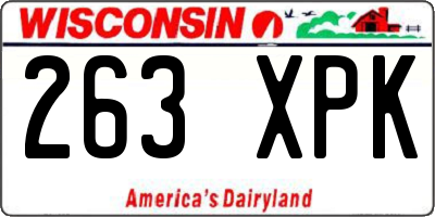 WI license plate 263XPK