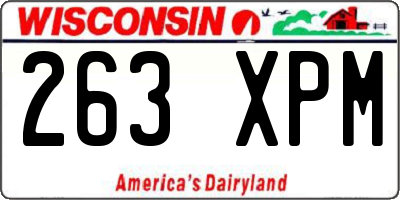 WI license plate 263XPM